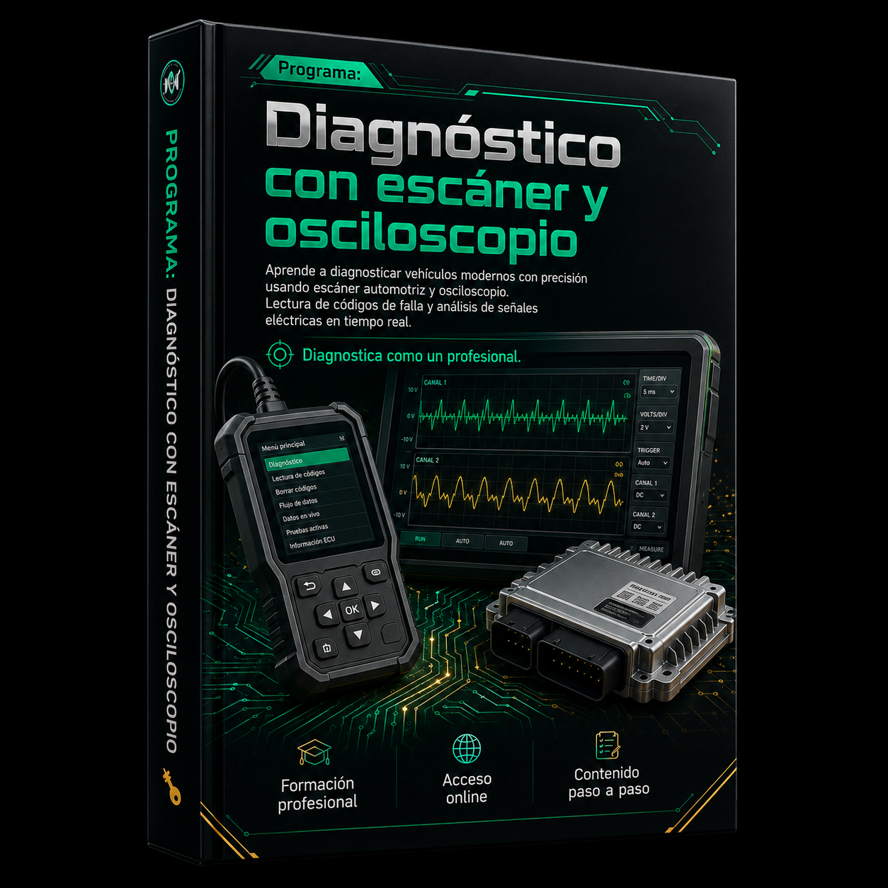 Diagnostico con escáner y osciloscopio 🖥️ Aprende a diagnosticar cualquier vehículo moderno con precisión usando escáner automotriz y osciloscopio
